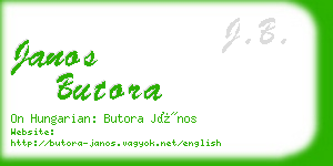 janos butora business card